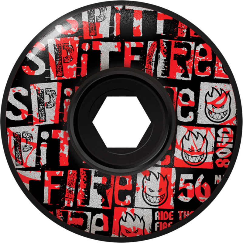 Spitfire 56mm 80HD RANSOM RADIAL FULL BLACK Skateboard Wheels 4pk