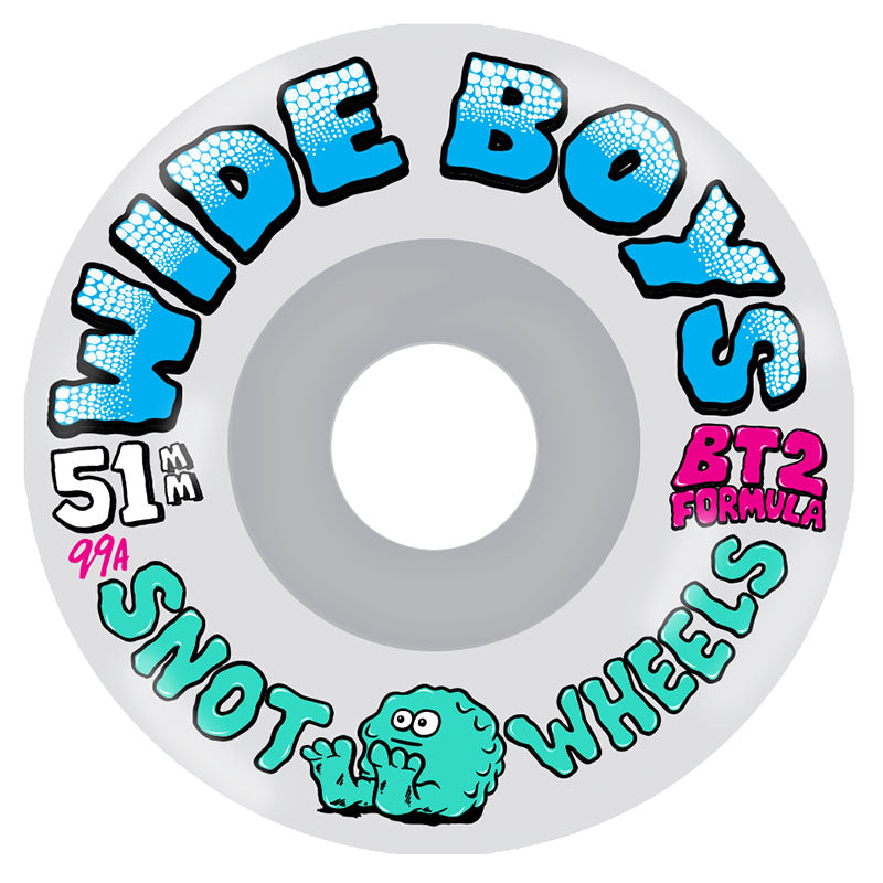 SNOT 51mm 99a WIDE BOYS CLEAR/BLUESkateboard Wheels (Set of 4)