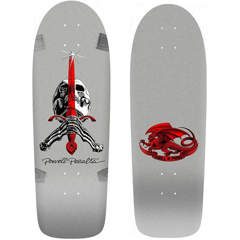 Powell Peralta 10" x30" Ray Rodriguez OG Skull & Sword Silver Skateboard Deck