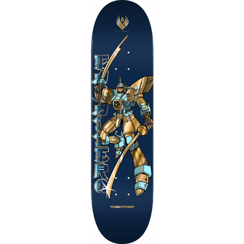 Powell Peralta 8.5" x 32.08" Steve Caballero Gundam FLIGHT Blue / Gold Foil Skateboard Deck