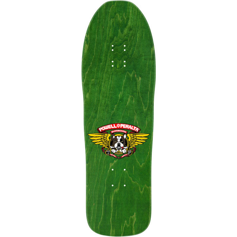 Powell Peralta 10" x 31.5" Frankie Hill Bulldog Green / Gold Foil Reissue Skateboard Deck