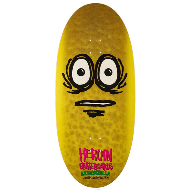 Heroin 13.5" Lemonzilla Shaped Skateboard Deck