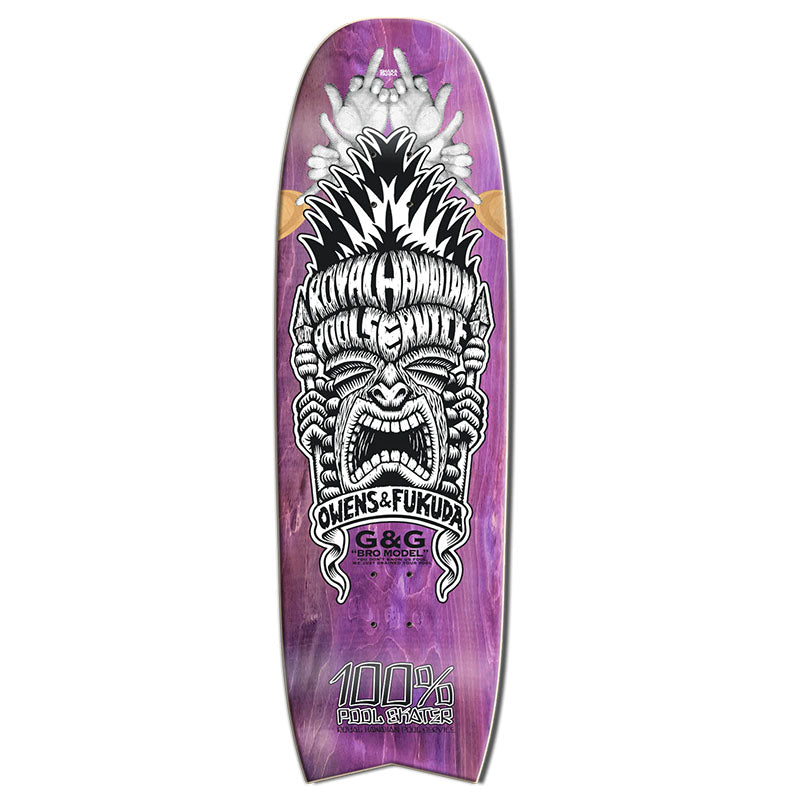 Royal Hawaiian Pool Service 9.5" x 32.25" BRO MODEL Purple Stain Skateboard Deck