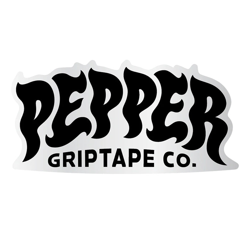 Pepper 5" Black Logo w/ Clear Backing Sticker - Single