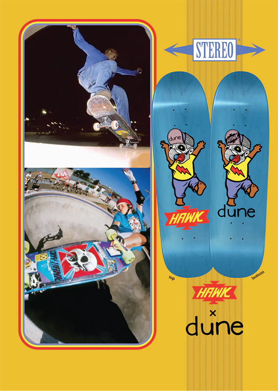 STEREO HAWK X DUNE BABY SKULL MASHUP SHAPED DECK 9.25"