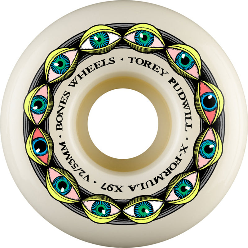 Bones Wheels X-Formula Skateboard Wheels Pudwill Frying Eyes 53 V2 Locks X-Formula X97 4PK