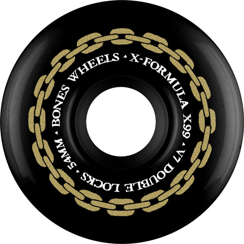 BONES WHEELS X-Formula Skateboard Wheels XF 54 V7 DOUBLE LOCKS X99 BLK 4pk