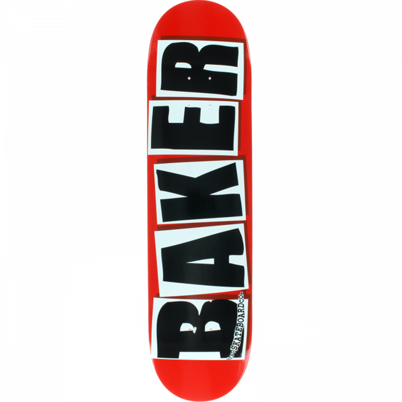 BAKER 8.475" x 31.875" BRAND LOGO RED/BLACK Skateboard Deck (Mellow Concave) 5150 Skate Shop