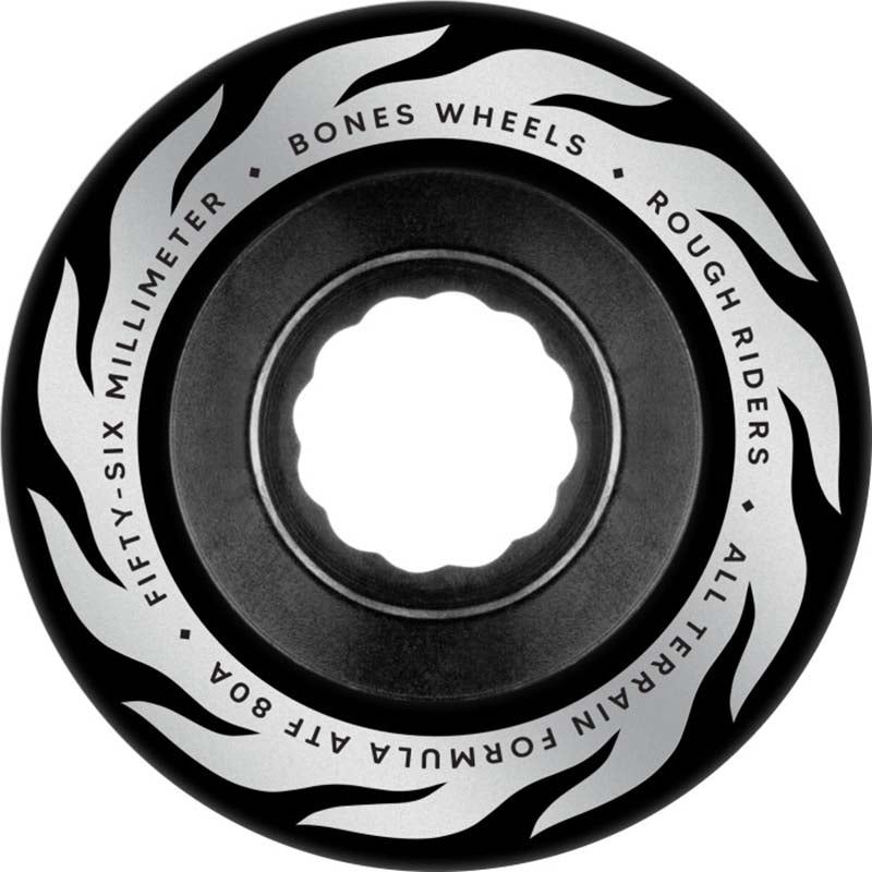 BONES WHEELS ATF Rough Rider Skateboard Wheels ETERNAL FLAME 56MM ROUGH RIDERS 80A BLK 4PK 5150 Skate Shop