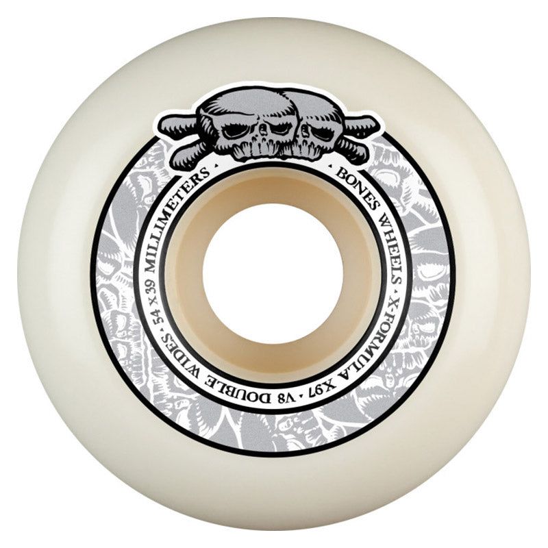 BONES WHEELS X-Formula Skateboard Wheels Double Wides V8 54mm X97 4PK White 5150 Skate Shop