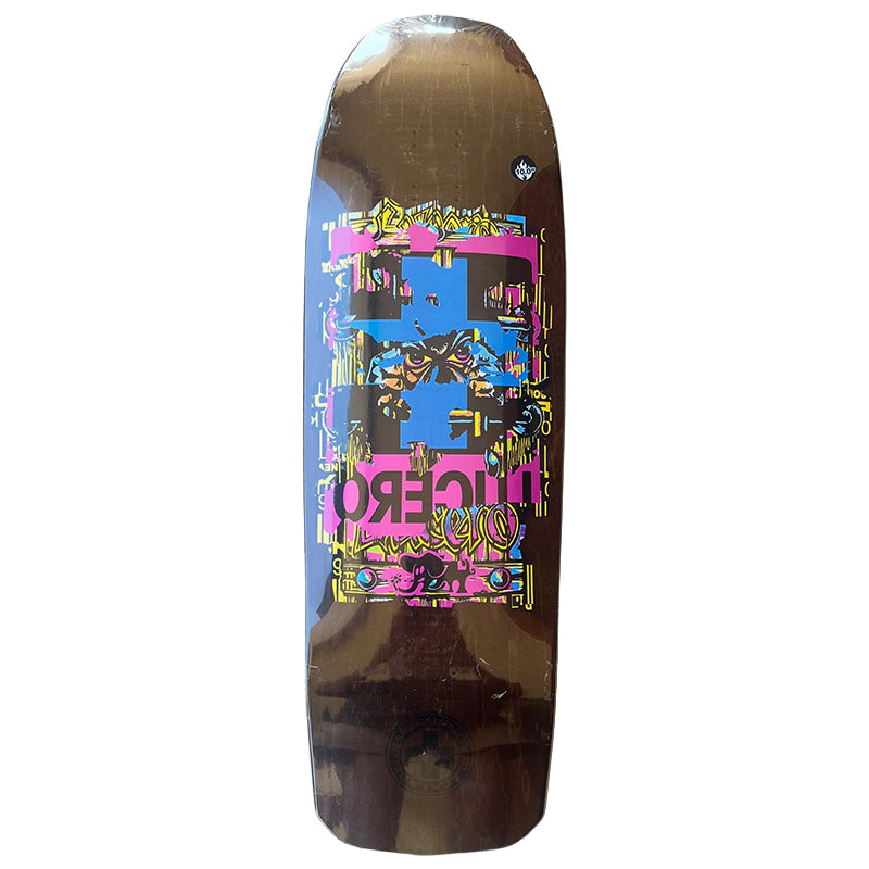 Black Label 10" LUCERO MASHUP CUSTOM CROSS Brown Stain Skateboard Deck
