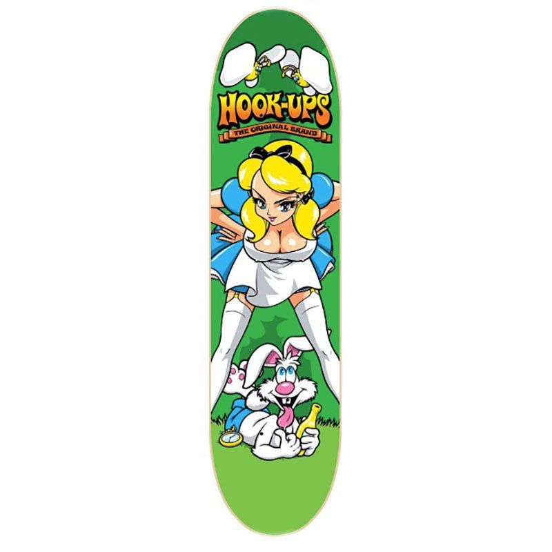 HOOK-UPS Skateboards 8.25" x 32.25" Alice & Friends Skateboard Deck 5150 Skate Shop