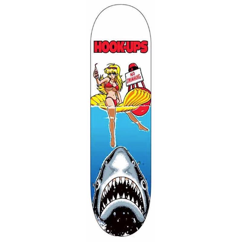 HOOK-UPS Skateboards 8.25" x 32.25" No Swimming Skateboard Deck 5150 Skate Shop