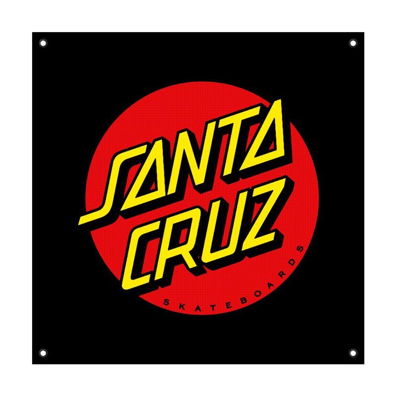 Santa Cruz Skateboards 36" x 36" Black Classic Dot Banner 5150 Skate Shop