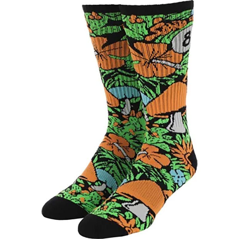 Santa Cruz Winkowski 8Baller Black/Orange Mens Socks 1pr 5150 Skate Shop