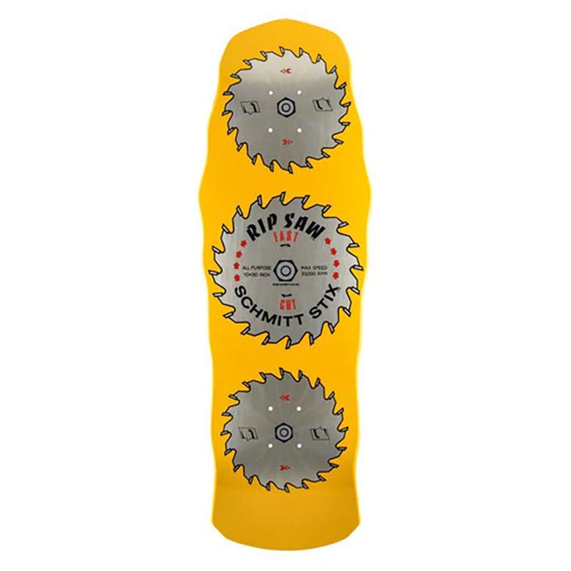 Schmitt Stix 10" x 30" Ripsaw Modern Concave YELLOW DIP Skateboard Deck 5150 Skate Shop