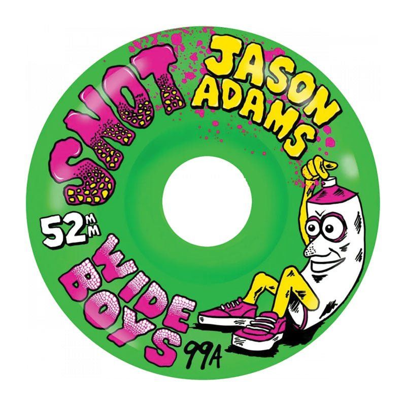 Snot Wheel Co. 52mm 99a Jason Adams Wide Boys Green Skateboard Wheels 4pk 5150 Skate Shop