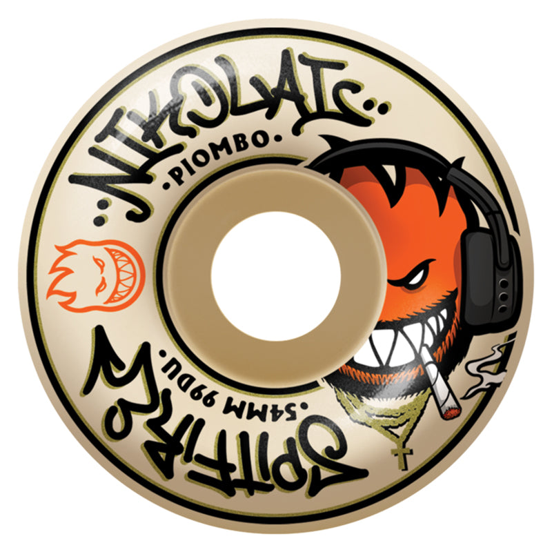 Spitfire 54mm 99a PIOMBO F4 CLASSIC NAT Skateboard Wheels 4pk