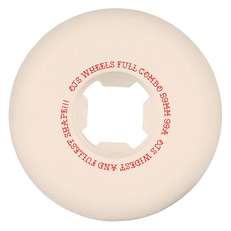 OJ 59mm 99a Team Elite White Full Combo Skateboard Wheels 4pk