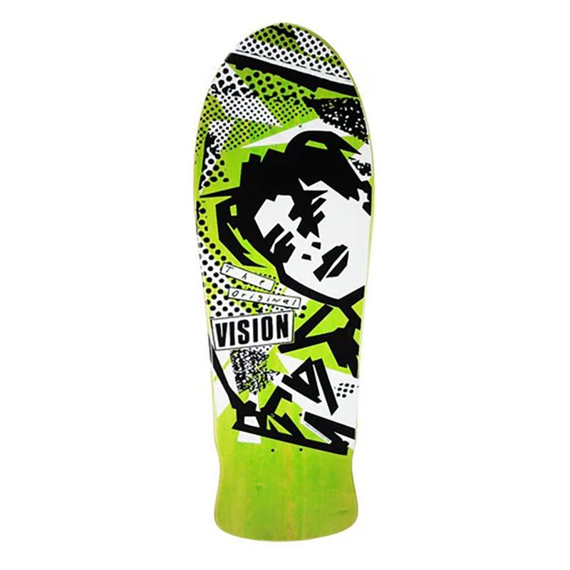 Vision 10" x 30" Original MG LIME STAIN Skateboard Deck 5150 Skate Shop