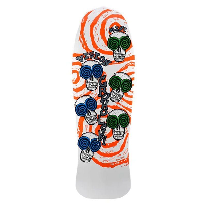 Vision 9.75" x 30" WHITE Groholski Skeleton Mini Skateboard Deck 5150 Skate Shop