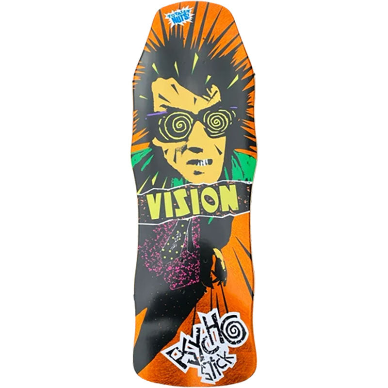 Vision 10"x 30" Psycho Stick Limited Orange Scratch Foil Skateboard Deck (ON THE WAY)