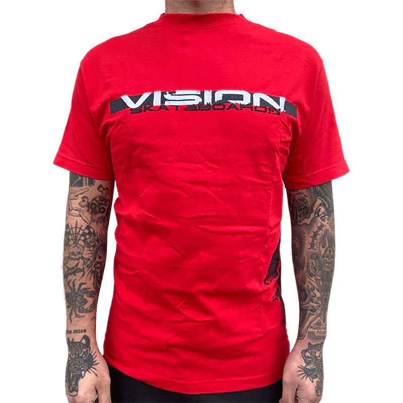 Vision Streetwear- OG Rough Tech Men's RED T-Shirt 5150 Skate Shop