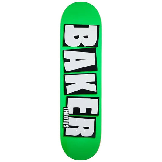 Baker 8.125" x 31.5" Theotis Beasley Brand Name Neon Green Skateboard Deck-5150 Skate Shop