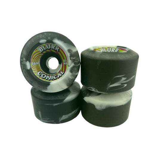 Blurr 60mm 96a Re-Issue Swirl Conical Black/White Skateboard Wheels-5150 Skate Shop