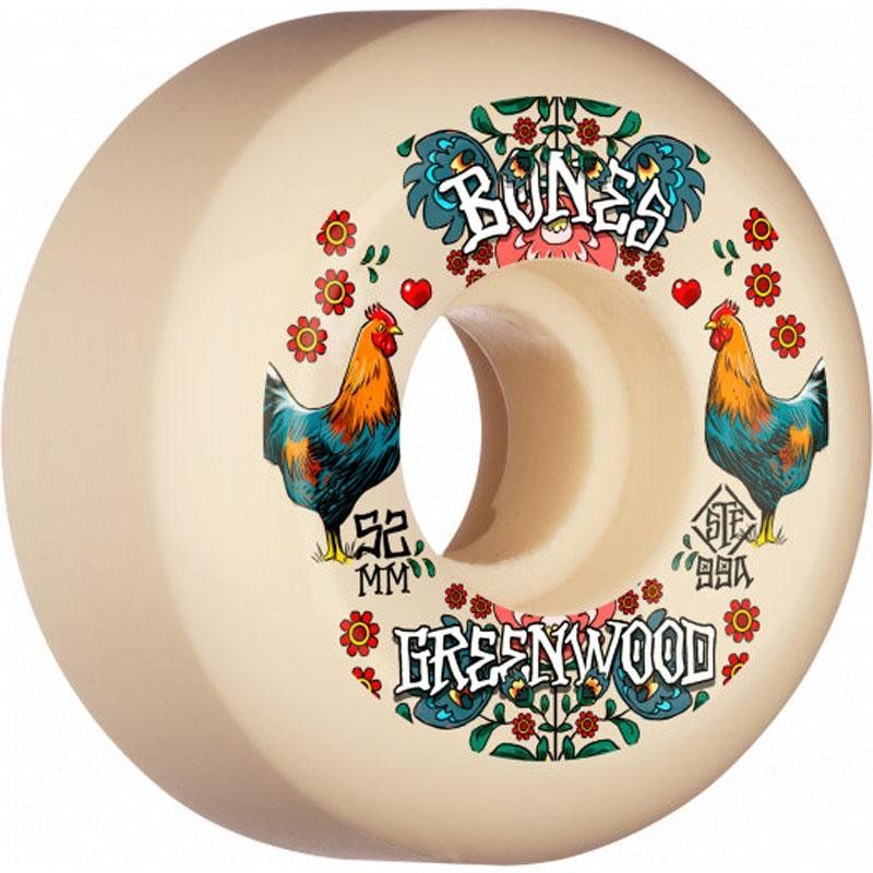 Bones 52mm 99a PRO STF Greenwood Decoupe V5 Sidecut Skateboard Wheels 4pk 5150 Skate Shop