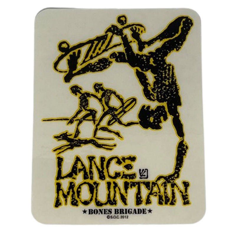 Bones Brigade® Mountain Future Primitive Yellow Sticker 4.5" x 3.5" 5150 Skate Shop