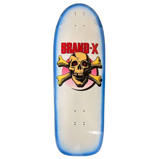 Brand-X-Toxic 10" x 30" Knucklehead White/ Blue Fade Hand Screened Skateboard Deck-5150 Skate Shop