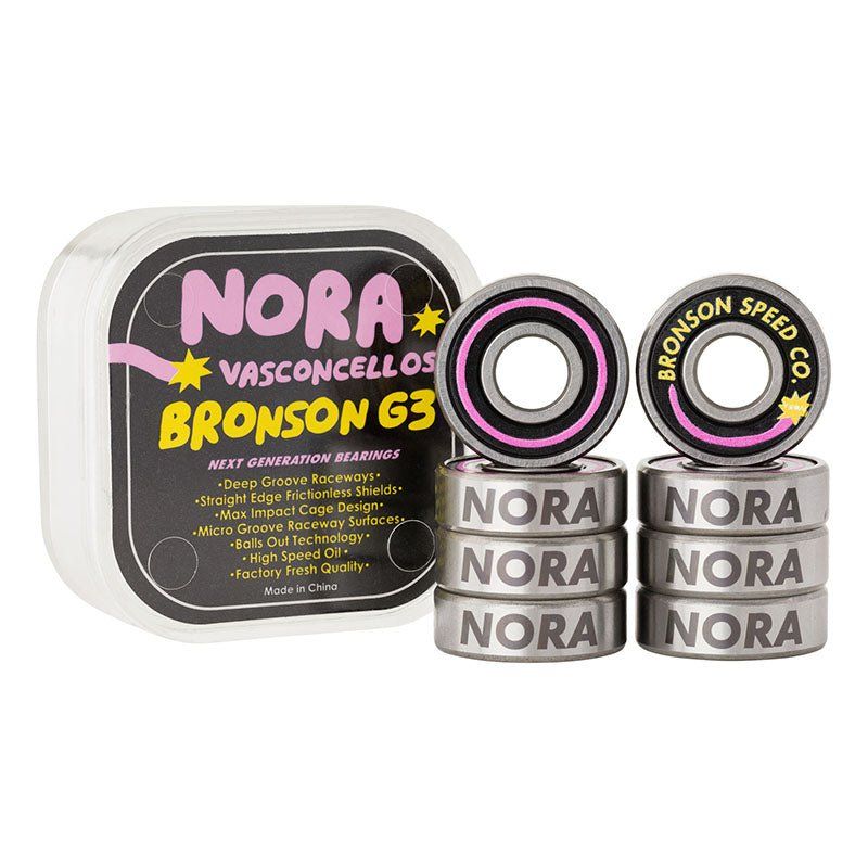 Bronson Speed Co. Nora Vasconcellos Pro G3 Skateboard Bearings (8 Pack) 5150 Skate Shop