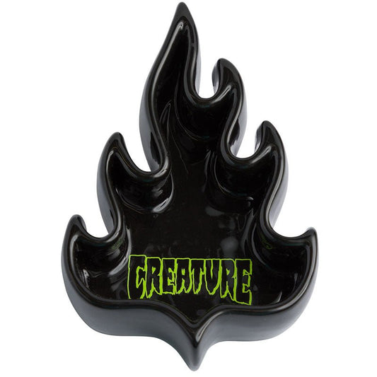 Creature Skateboards 4" x 6" Black Logo Flame Valet-5150 Skate Shop