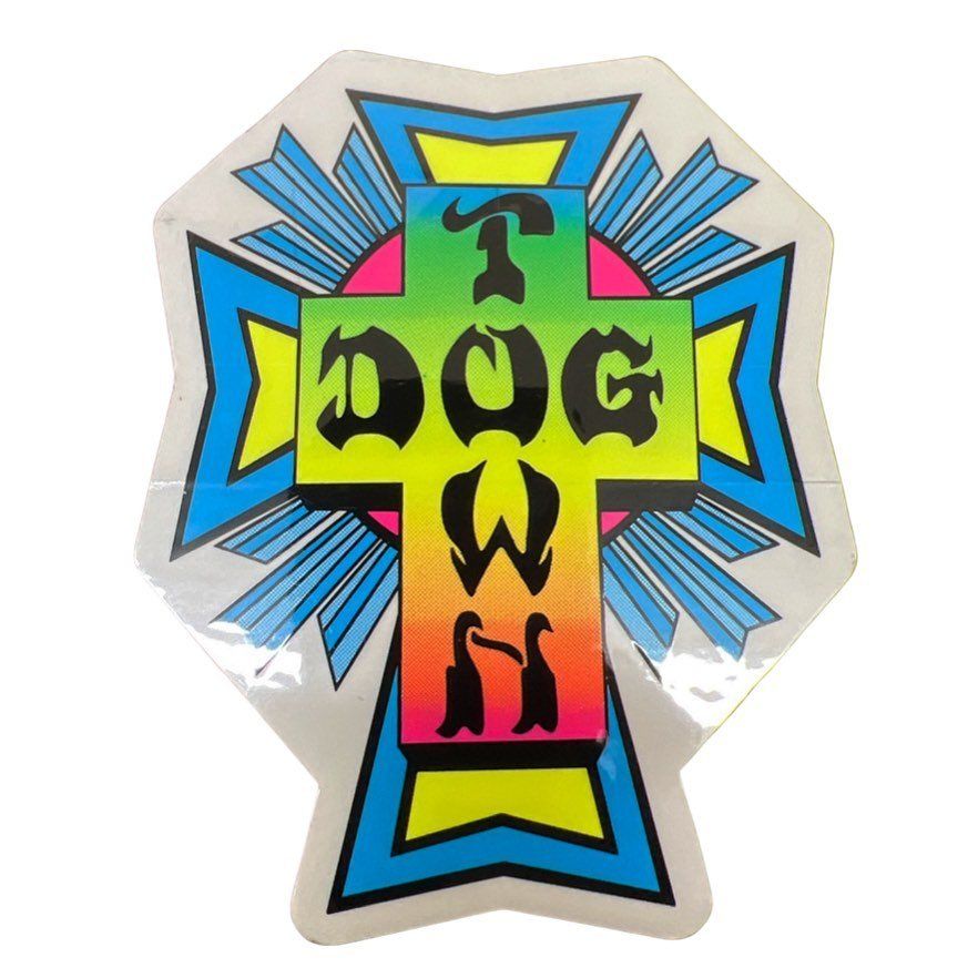 Dogtown Skateboards 4" Cross Logo Neon Sticker 5150 Skate Shop