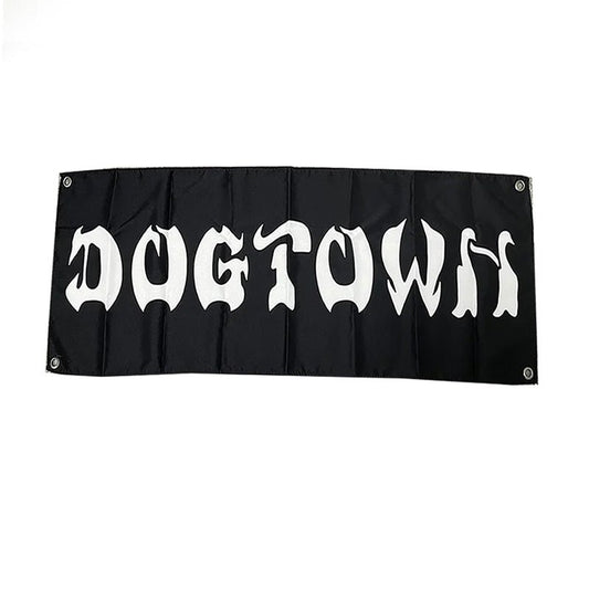 Dogtown Skateboards 46" x 15" Bar Logo Black/White Flag-5150 Skate Shop