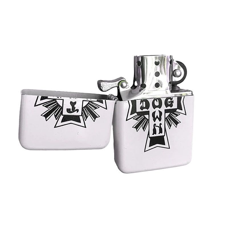 Dogtown Skateboards Cross Logo Flip Top Metal White/Black Lighter 5150 Skate Shop