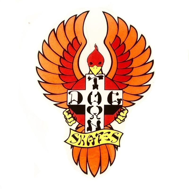 Dogtown Sticker 4” Tall Orange/Red 5150 Skate Shop