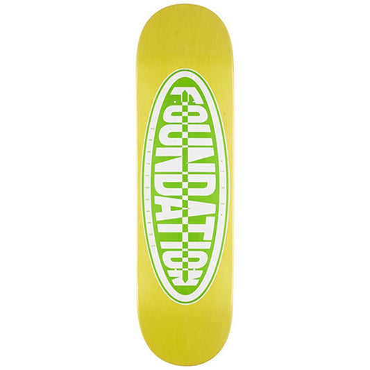 Foundation 8.5" Team Oval Yellow Skateboard Deck-5150 Skate Shop