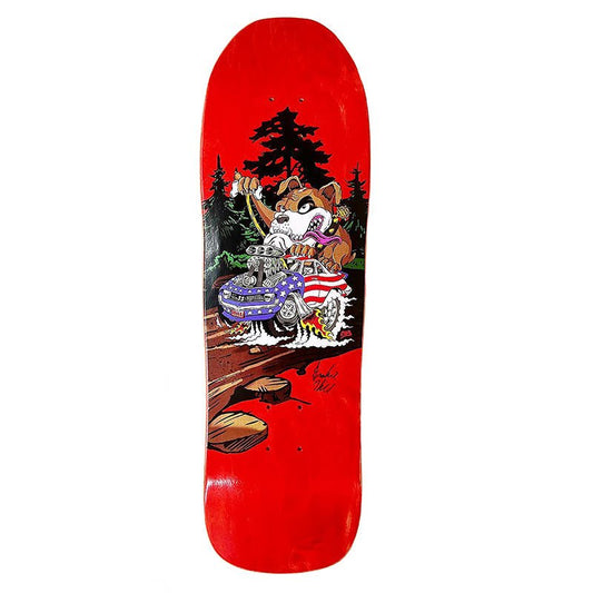 Frankie Hill Signed/Numbered Shaped Red Stain Skateboard Deck-5150 Skate Shop