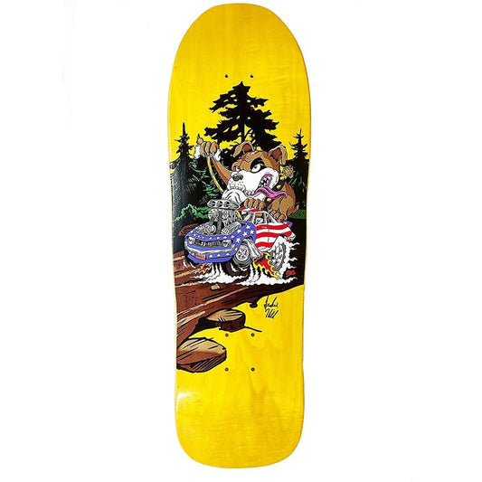 Frankie Hill Signed/Numbered Shaped Yellow Stain Skateboard Deck-5150 Skate Shop