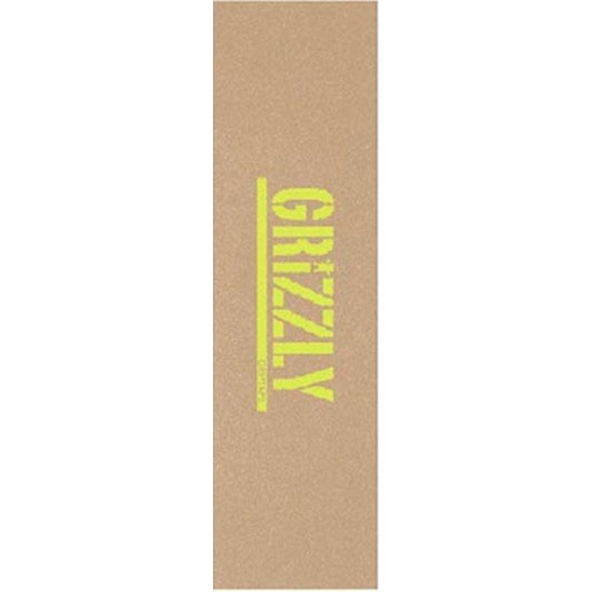 Grizzly 9" x 33" Stamp Necessities KhakiI/Yellow Perforated Skateboard Grip Tape-5150 Skate Shop