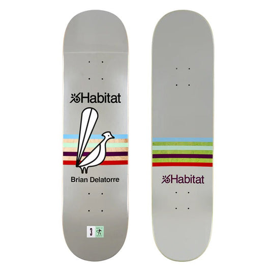 Habitat 8.25" x 32.25" Dela Quartus Gray Skateboard Deck-5150 Skate Shop