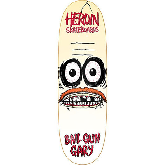 Heroin 9.75" Bail Gun Gary 3 Symmetrical Egg Shaped Skateboard Deck-5150 Skate Shop