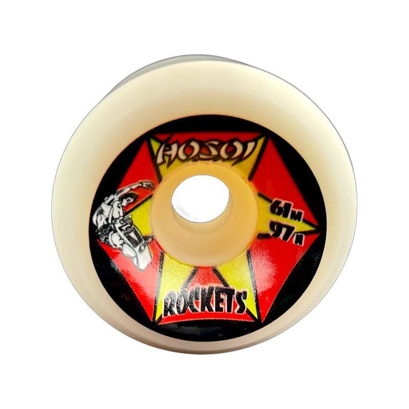 Hosoi 61mm 97a Rockets White Skateboard Wheels 4pk 5150 Skate Shop