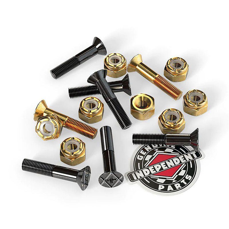 Independent 7/8" Black/Gold Phillips Skateboard Hardware 5150 Skate Shop