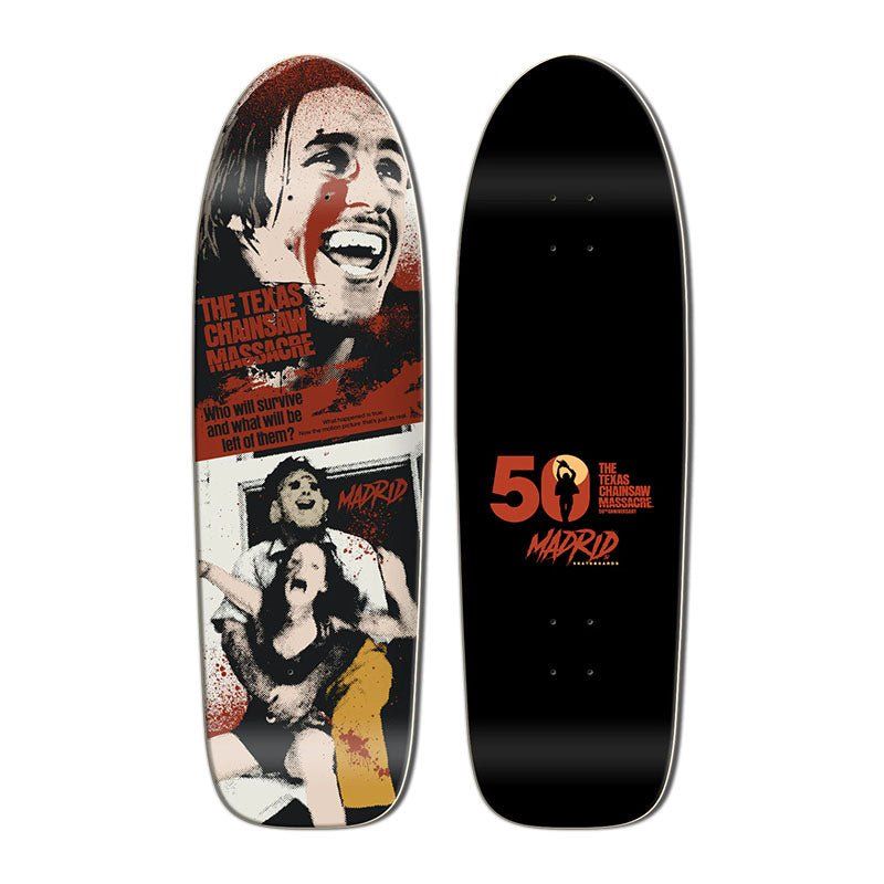 Madrid x Texas Chainsaw Massacre 9.8" x 33" HITCHER Shaped Skateboard Deck 5150 Skate Shop