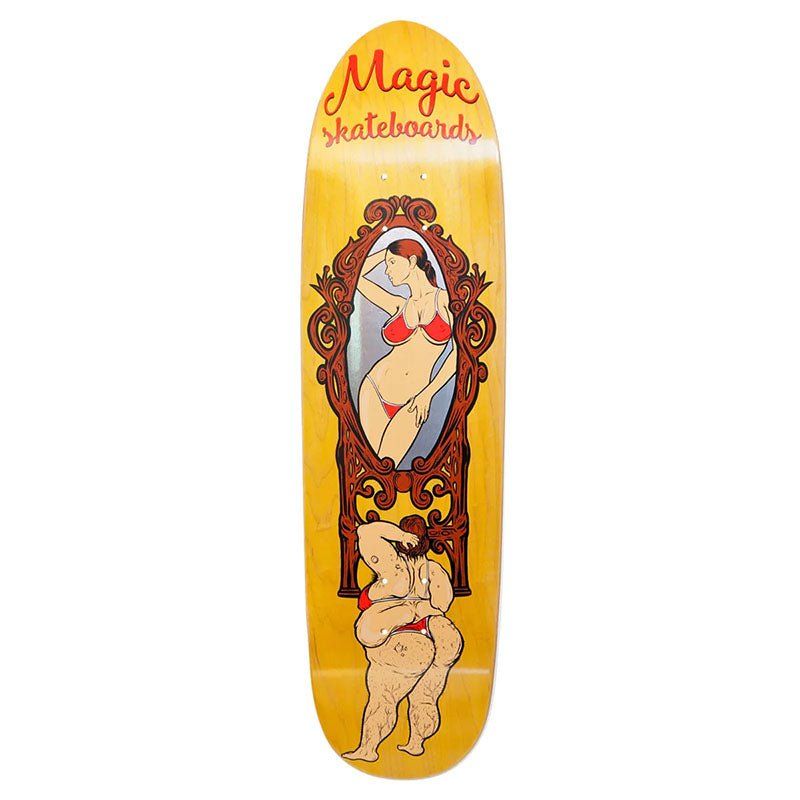 Magic Skateboards 8.5" x 32.5" Magic Mirror Yellow Stain Deck 5150 Skate Shop