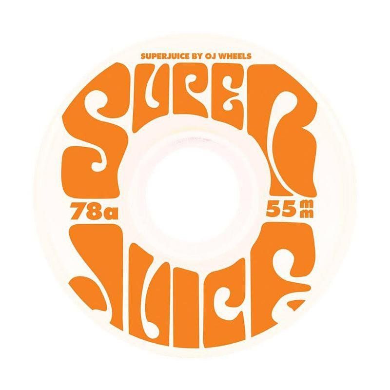 OJ 55mm 78a Mini Super Juice White Skateboard Wheels 4pk 5150 Skate Shop