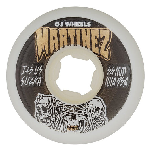 OJ 56mm 101a/95a Milton Martinez Hear No Evil Double Duro White Skateboard Wheels 4pk-5150 Skate Shop